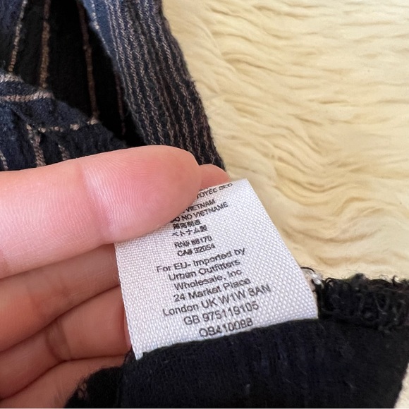 Free People Striped Button Up Tunic Black Brown XS - Picture 8 of 10